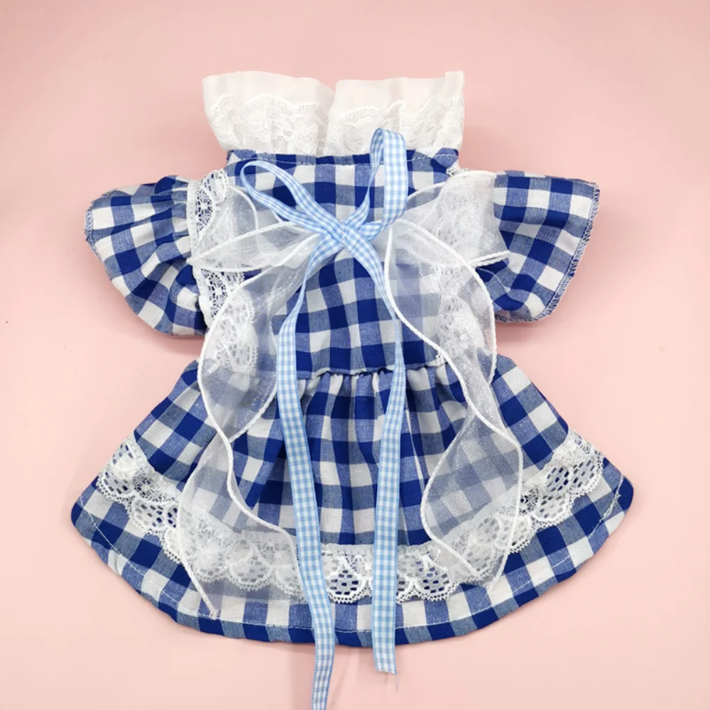 Puppy Fashion Skirt Spring Summer Pet Sweet Plaid Princess Dress Small Dog Lace Shirt Puppy Clothes Poodle Chihuahua Maltese