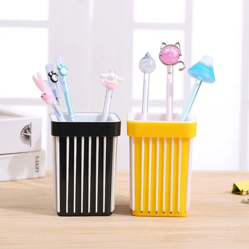 

Fashion office pen holder creative multi-functional student simple modern plastic desk stationery square double use storage box