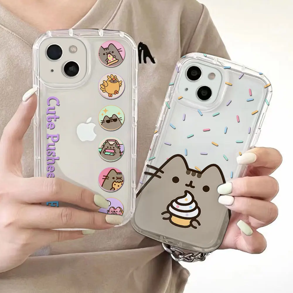 Прозрачный чехол Cute Cartoon Cat P-Pusheens для Samsung A05 A13 A14 A21S A22 A23 A24 A31 A32 A33 A34 A35 A51 A52 A53 5G