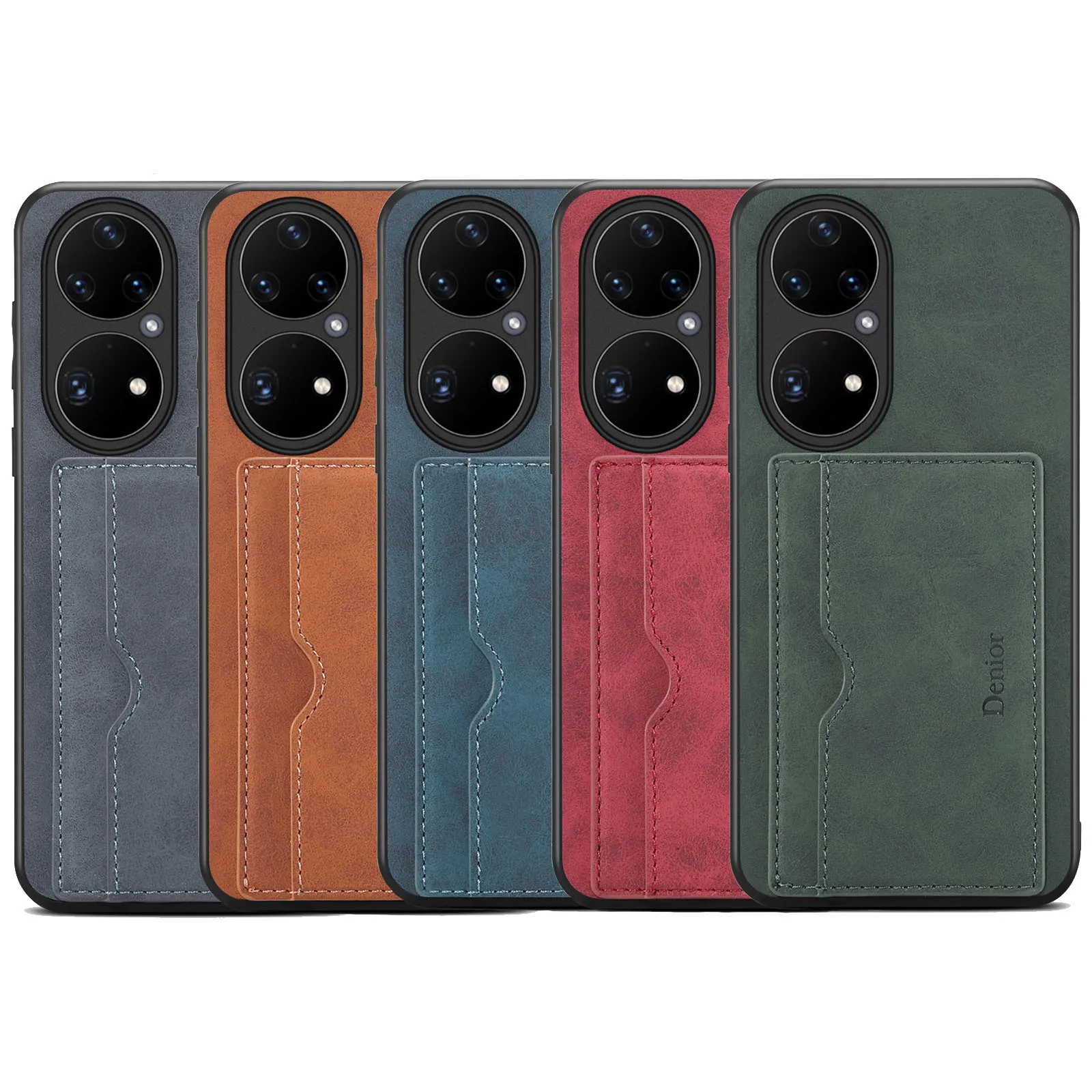 PU Leather Flip Shockproof Wallet Case For Huawei P50 Pro P40 Multi Card Slot Stand Back Cover For Huawei Mate 40 Pro Plus Coque