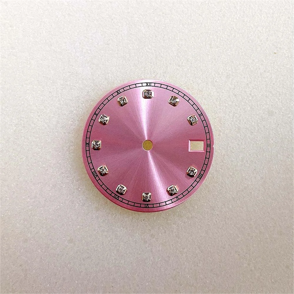 28 5 мм циферблат с золотым краем инкрустированные камнем часовые маркеры