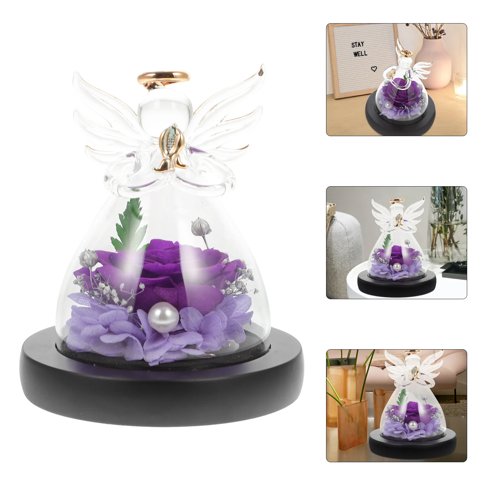 

Стеклянный держатель для цветов в форме ангела стеклянный чехол для цветов подарок на день Святого Валентина светильник кой