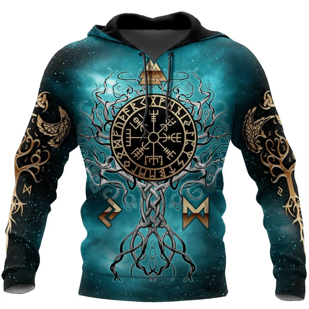 

2021 new brand clothes Viking fashion zipper shirt 3D printing men's hooded sweater unisex jacket casual streetwear WJR-27