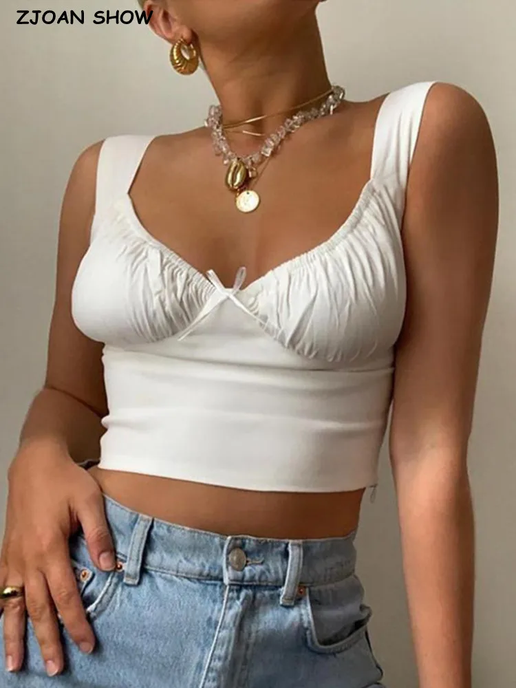 

Женский укороченный топ в стиле Харадзюку, облегающий корсет в рубчик с V-образным вырезом, сексуальная майка в стиле ретро, 2022