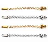 10pcs stainless steel extension tail chain with lobster clasps connector necklace bracelet extender chain for diy jewelry making
