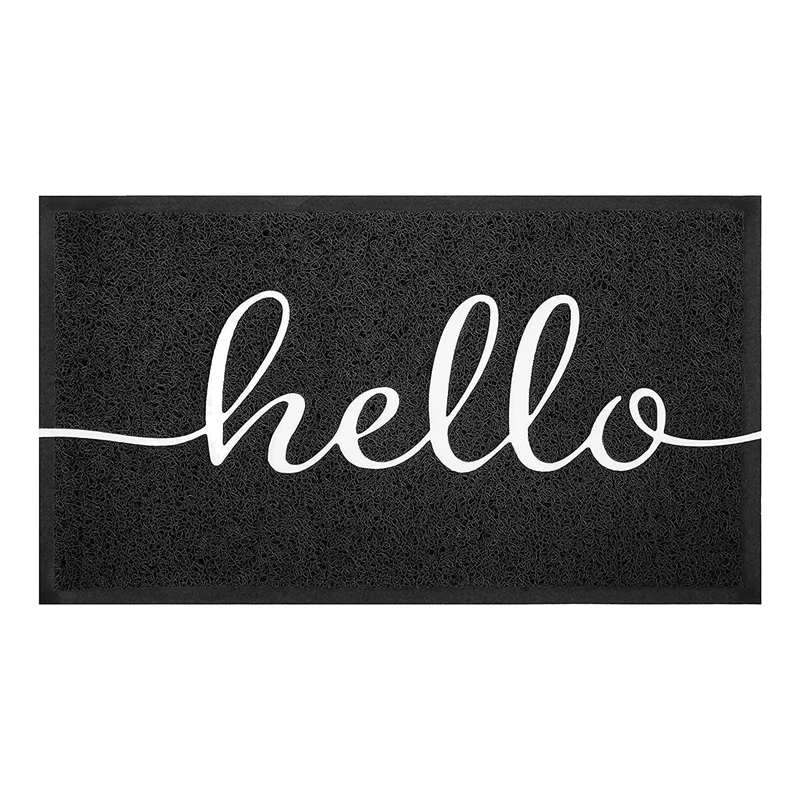 

Door Mat Outdoor Indoor Hello Doormat,Non Slip Rug Front Doormat For Entryway, Patio, High Traffic Areas,Black