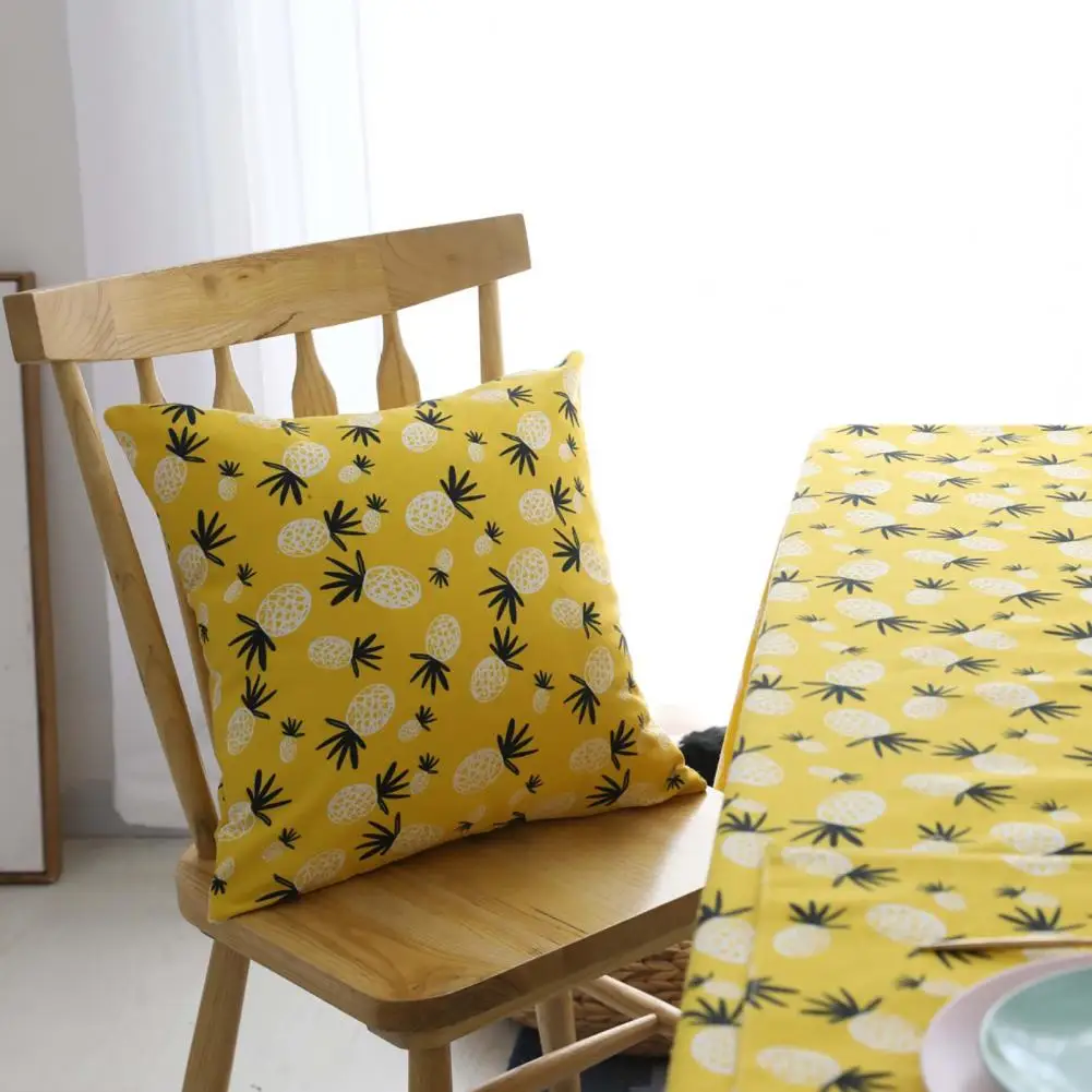 

Thickened High-quality Yellow Printed Pineapples Throw Pillow Case Square Throw Pillow Cover Washable for Home