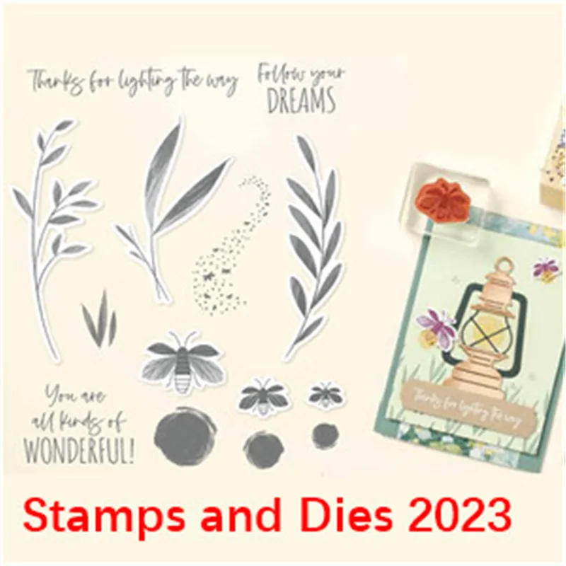 

LIGHTING THE WAY Metal Cutting Dies And Silicone Stamps For DIY Card Scrapbook Diary Decoration Embossing Template New Christmas