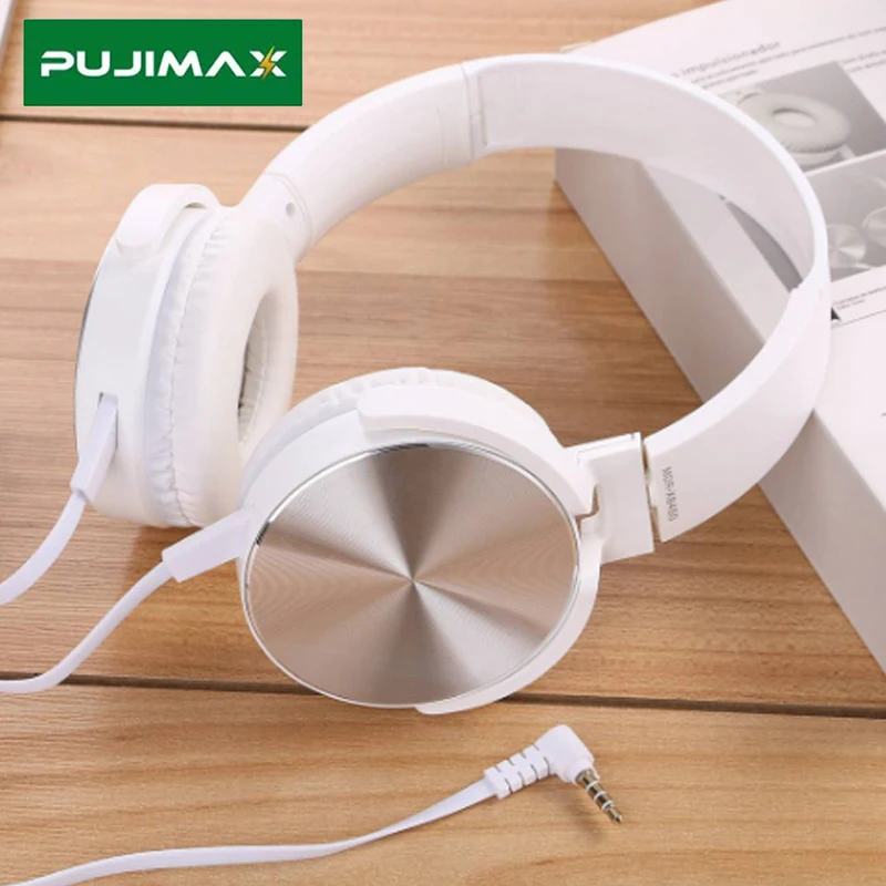 

Проводные наушники PUJIMAX 3,5 мм с микрофоном, Накладные наушники, басовые музыкальные стереонаушники для iPhone, Xiaomi, Huawei, планшетов, IPad