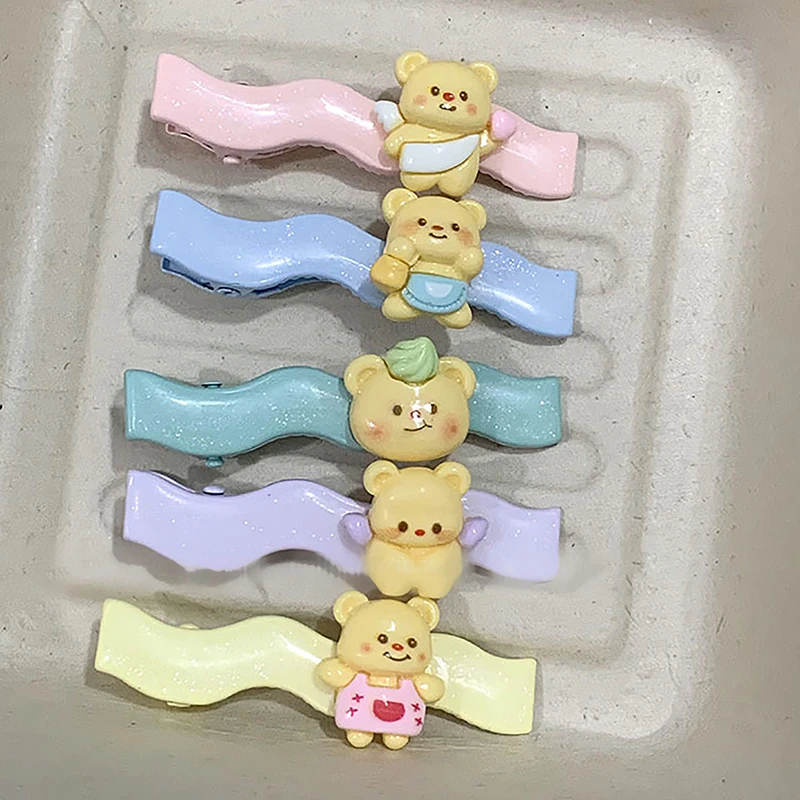 Мультяшная заколка для волос с изображением медведя женщин и девушек милая