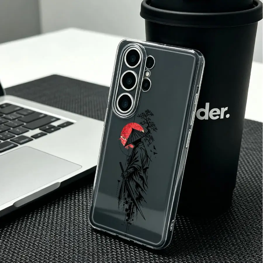 Чехол с принтом «Самурай и Красное Солнце» для Samsung Galaxy S26 S25 Edge S22 FE S23 Ultra S20 Plus Note 20 Ultra 10 S24 S21 (art.: 3920daef06504) - 3920daef06504