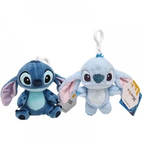 disney stitch 13cm keychains high quality lovely blue monster shi dizai schoolbag bag decoration doll gifts for girls childrens