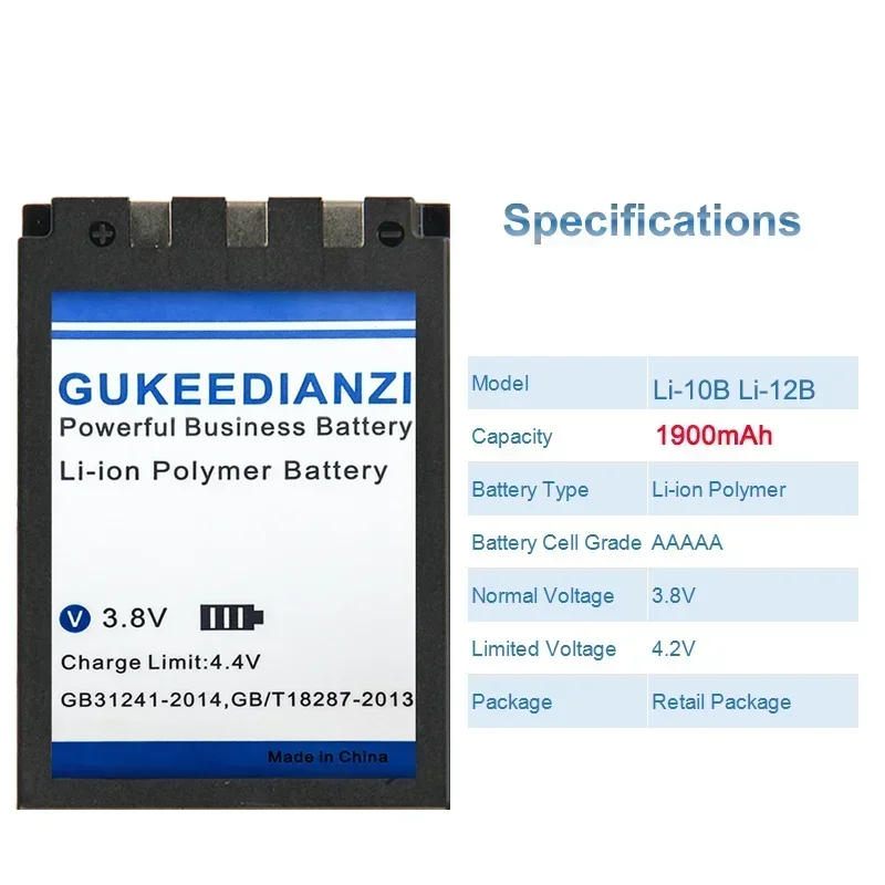 GUKEEDIANZI аккумулятор Li-10B Li-12B 1900 мАч для OLYMPUS U300 U400 U410 C760 C765 C70 C7000 C770 U500 U600 U800 U810 U1000 400 500