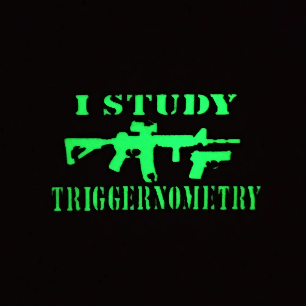 Фото I STUDY TRIGGERNOMETRY Моральный значок ИК-светоотражающая нашивка на липучке Военная повязка на руку Тактический рюкзак Нашивка №3