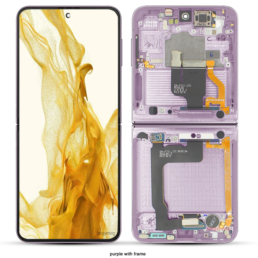 6 7 дюйма для Galaxy Z Flip Screen 4 экран дисплея в сборе Samsung ЖК-дисплей F721 F721B ремонт
