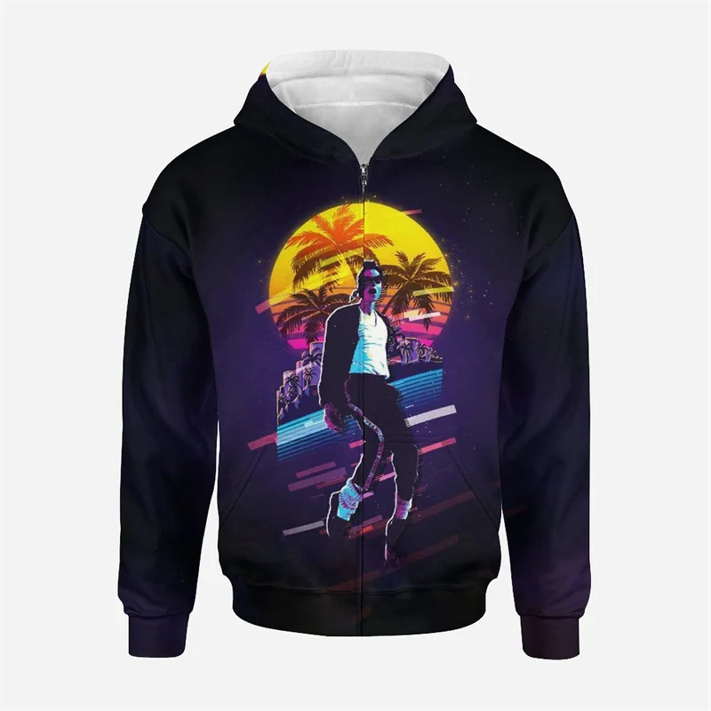 Толстовка с капюшоном Майкла Джексона для мужчин и женщин Худи оверсайз принтом
