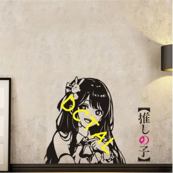 OSHI NO KO Wall MOTO Decal Hoshino Ai Vinyl Stickers Decor Home Decorative Decoration Anime Car