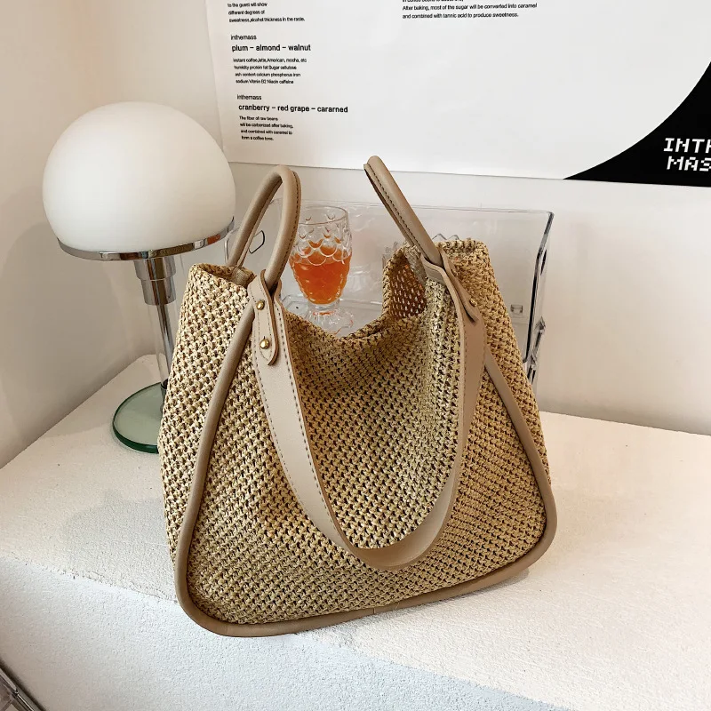 

Summer Woven Bag Women's 2022 New Trendy Fashion Niche Large-capacity Tote Bag All-match Shoulder Bag Straw Bag