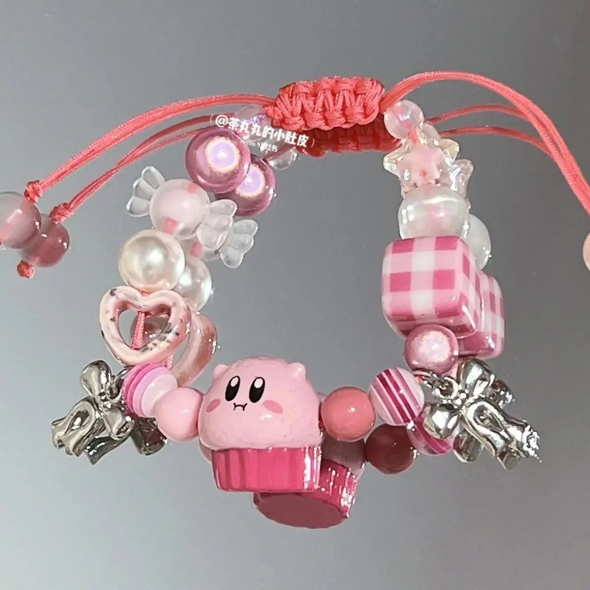 

Anime Star Kirbys Beaded Bracelet Kawaii Cute Pink Doll Bracelet Jewelry Braided Rope Ins Bracelets Handmake Accessories Gifts