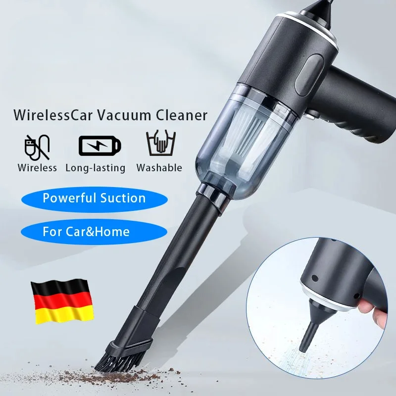 9000Pa Wireless Car Vacuum Cleaner USB Charging 1200mAh Portable Cleaning Appliance Mini Wet and Dry Vacuum Cleaner Household
