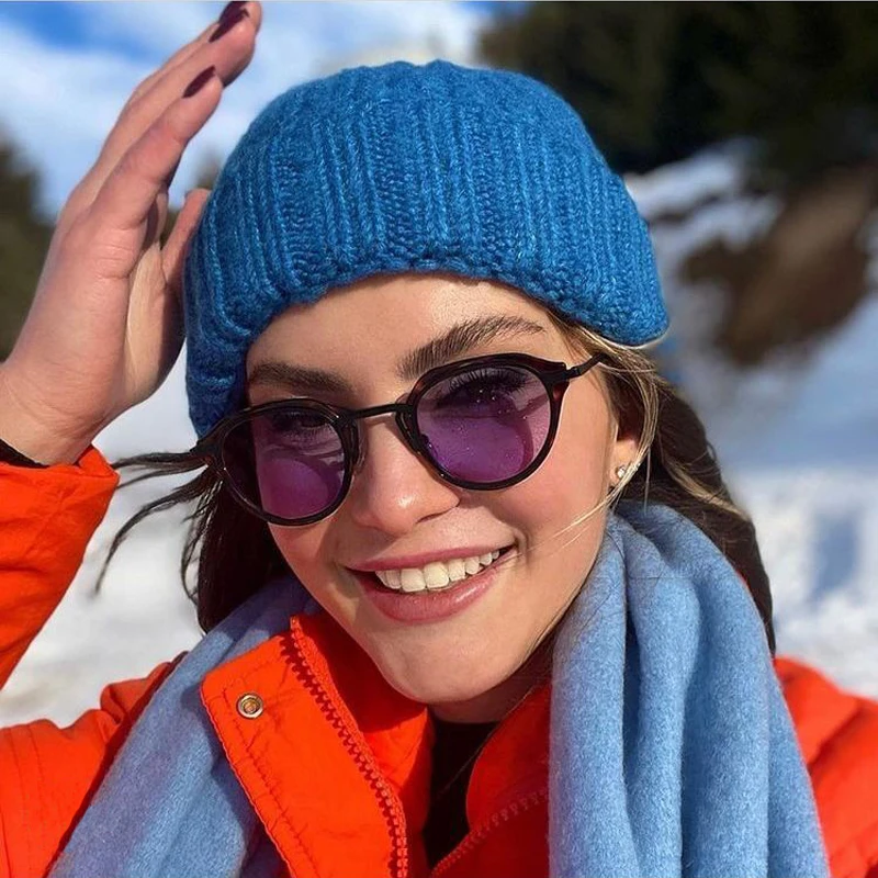 

2022 New Summer Fashion Small Round Sunglasses Women Vintage Sexy Purple Sun Glasses Men Metal Punk Oculos De Sol Female Shades