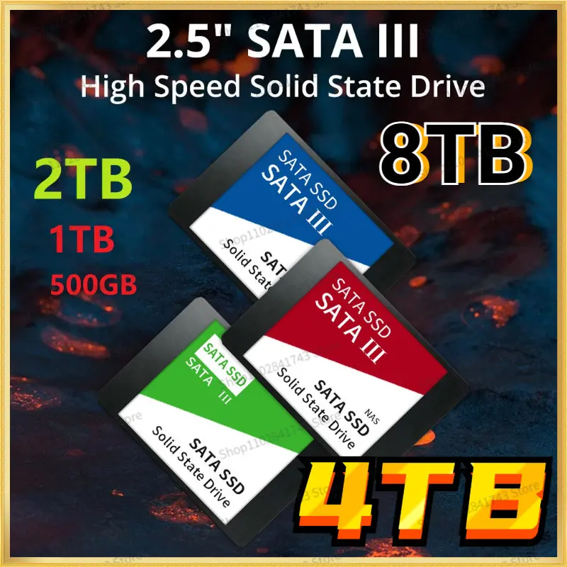 

8TB SATA SSD 2TB Hard Drive Disk Sata3 2.5 Inch Ssd 1tb Hard Disk M2 NGFF/NVMe Solid State Drives for Laptop Computer Notebook