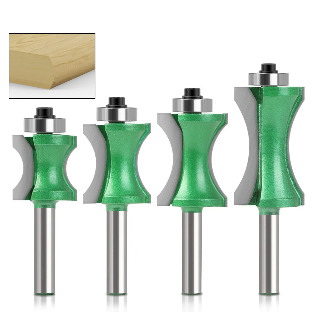 

1PC 8MM Shank Milling Cutter Wood Carving Half Round Bit Convex Edging Bits for Wood End Mill Woodworking Tool Milling Cutter