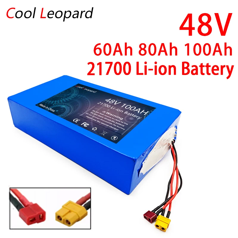 

E-bike 21700 48V 60Ah 80Ah 100Ah Lithium Battery Pack,for 54.6V Tricycle Electric Bike Scooter High Power Battery 30A BMS