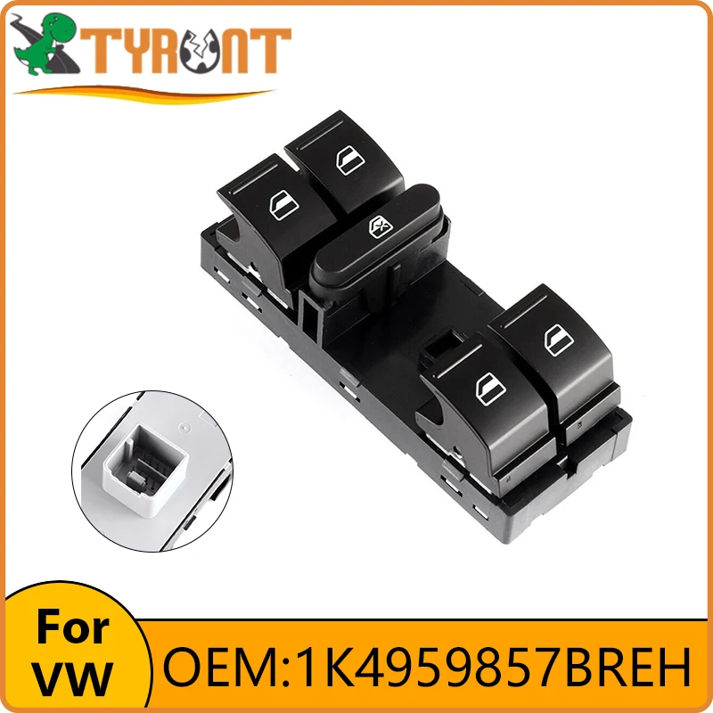 

TYRNT Car Electric Window Lift Switch Button 1K4959857BREH For VW Amarok Golf CC Polo Passat Jetta Magotan Touran Tiguan Sagitar