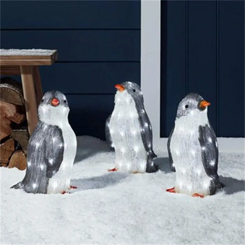 

Christmas Lights Outdoor 2023 Penguin Lights Outdoor Christmas Decoration Acrylic 50 LED Lamp Stake Xmas Decor 2023 New Year'S