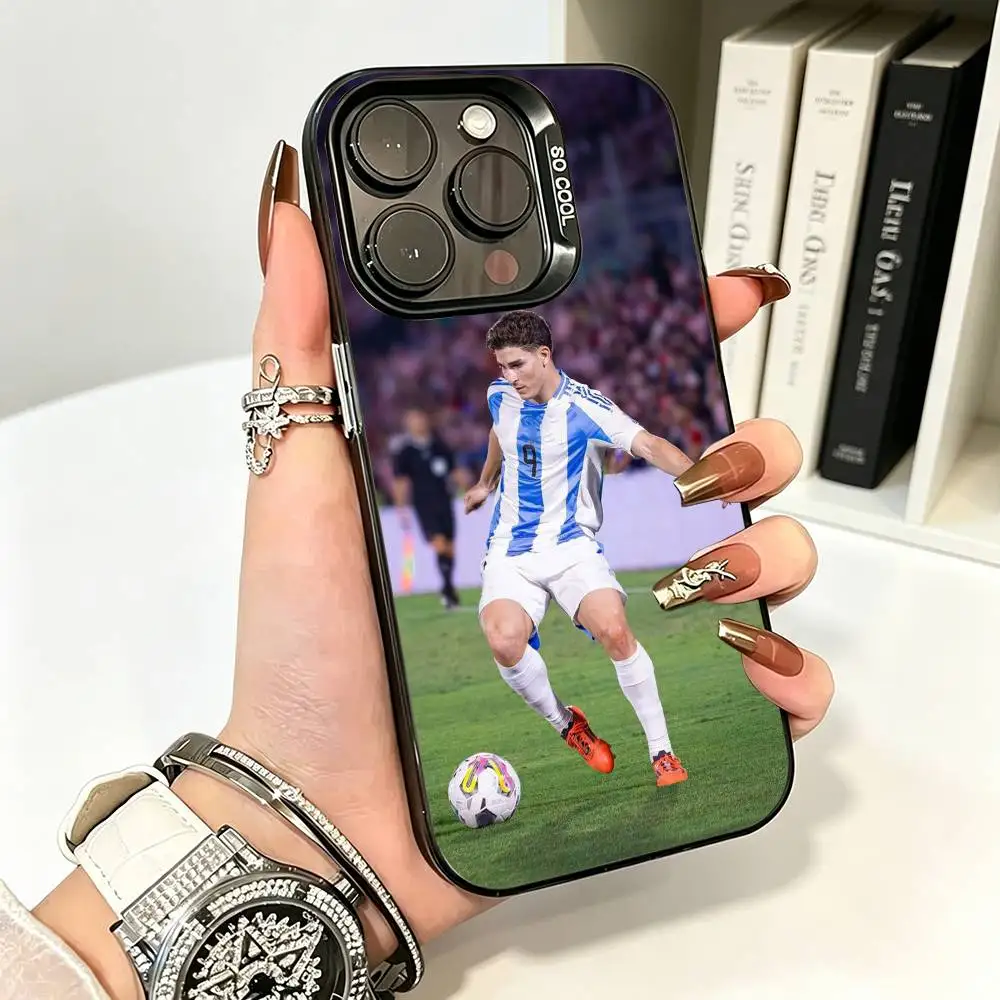 Фото Чехол Box Killer Julián Álvarez-S для iPhone 17, 16, 15, 14, 13, 12, 11 Plus Pro Max, цветной, серебристый, Funda Bumbe №4