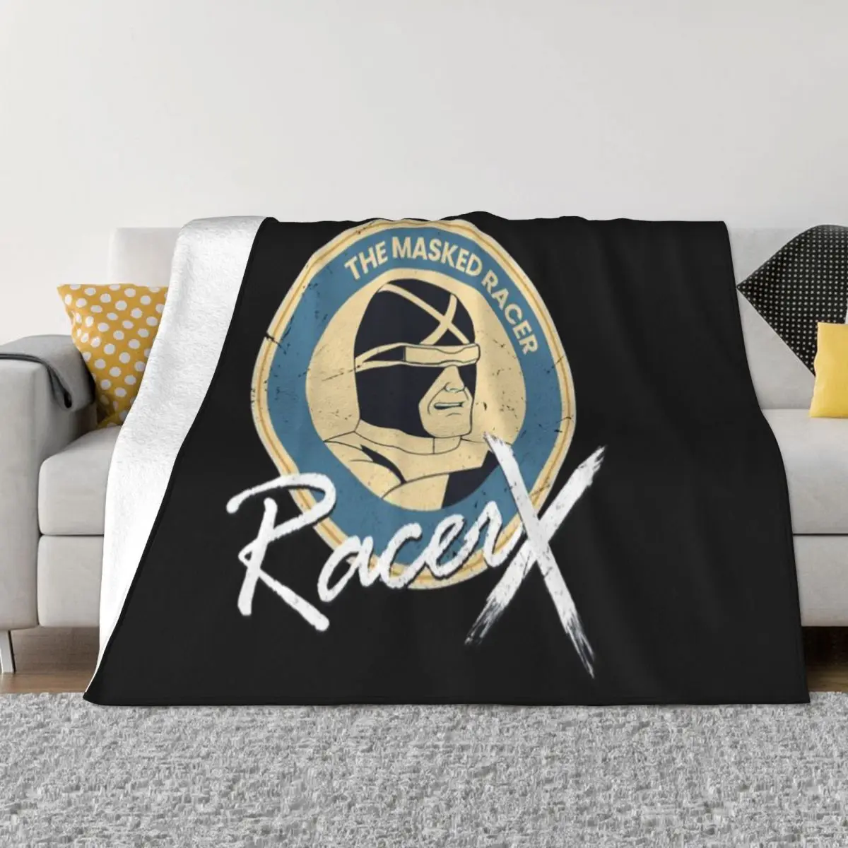 Футболка The Masked Racer X с синей эмблемой ультра-мягкое одеяло из микрофлиса