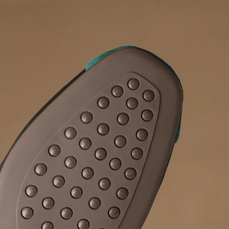 Туфли женские с круглым носком балетки бантом низкий каблук спилок повседневная