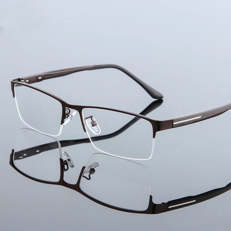 Стальная оправа для очков близорукости и дальнозоркости полуободковая