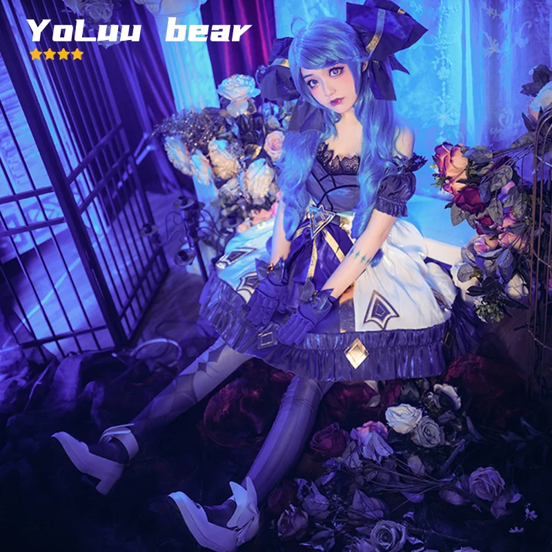 

YoLuu bear 4-Star Костюм для косплея Гвен из игры «LOL Gwen», одежда Гвен, женский полный комплект, парик, ролевые игры