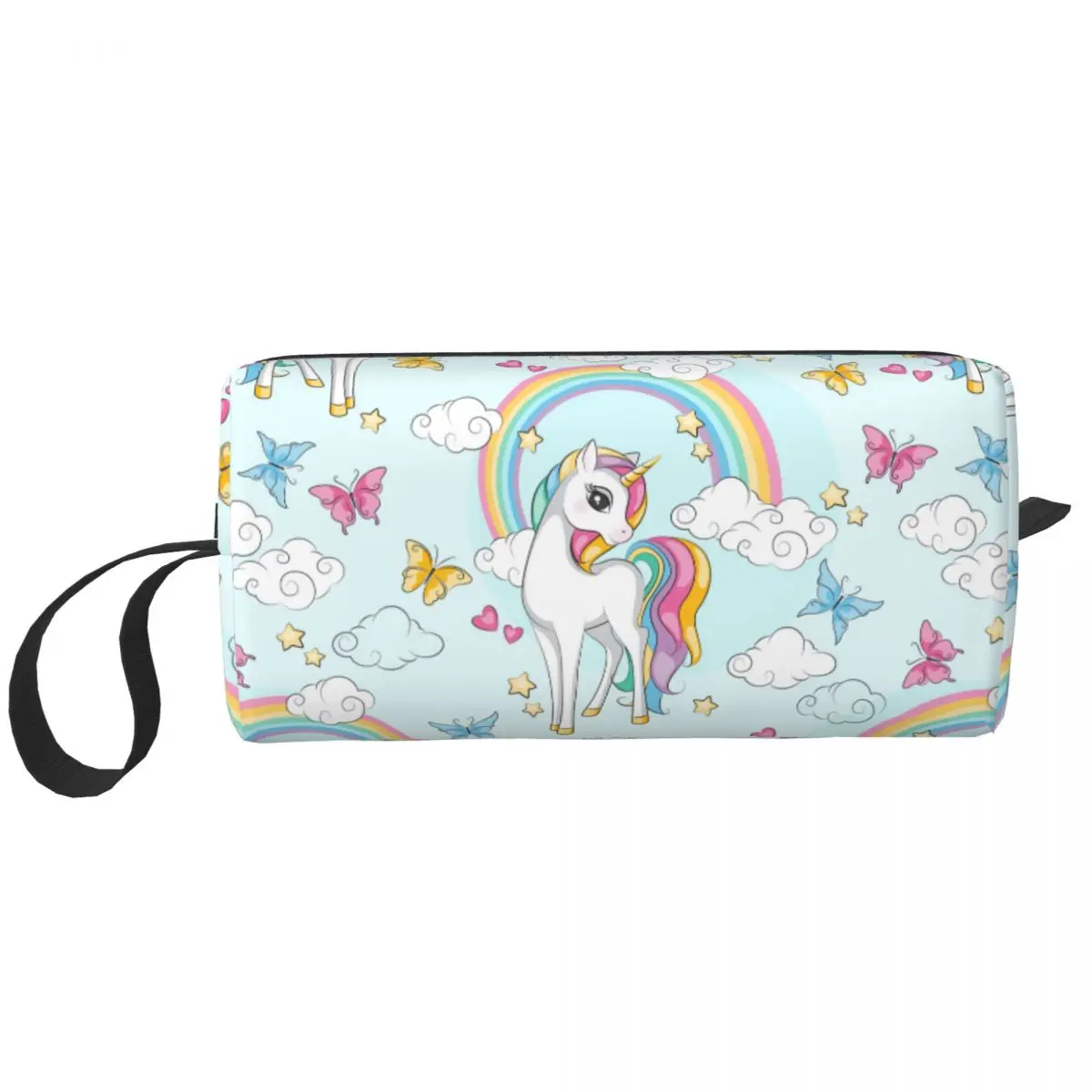 

Большая косметичка с красивой радужной бабочкой, мешочек на молнии, дорожные косметички, украшение для детской комнаты, органайзер с единорогом для девочек