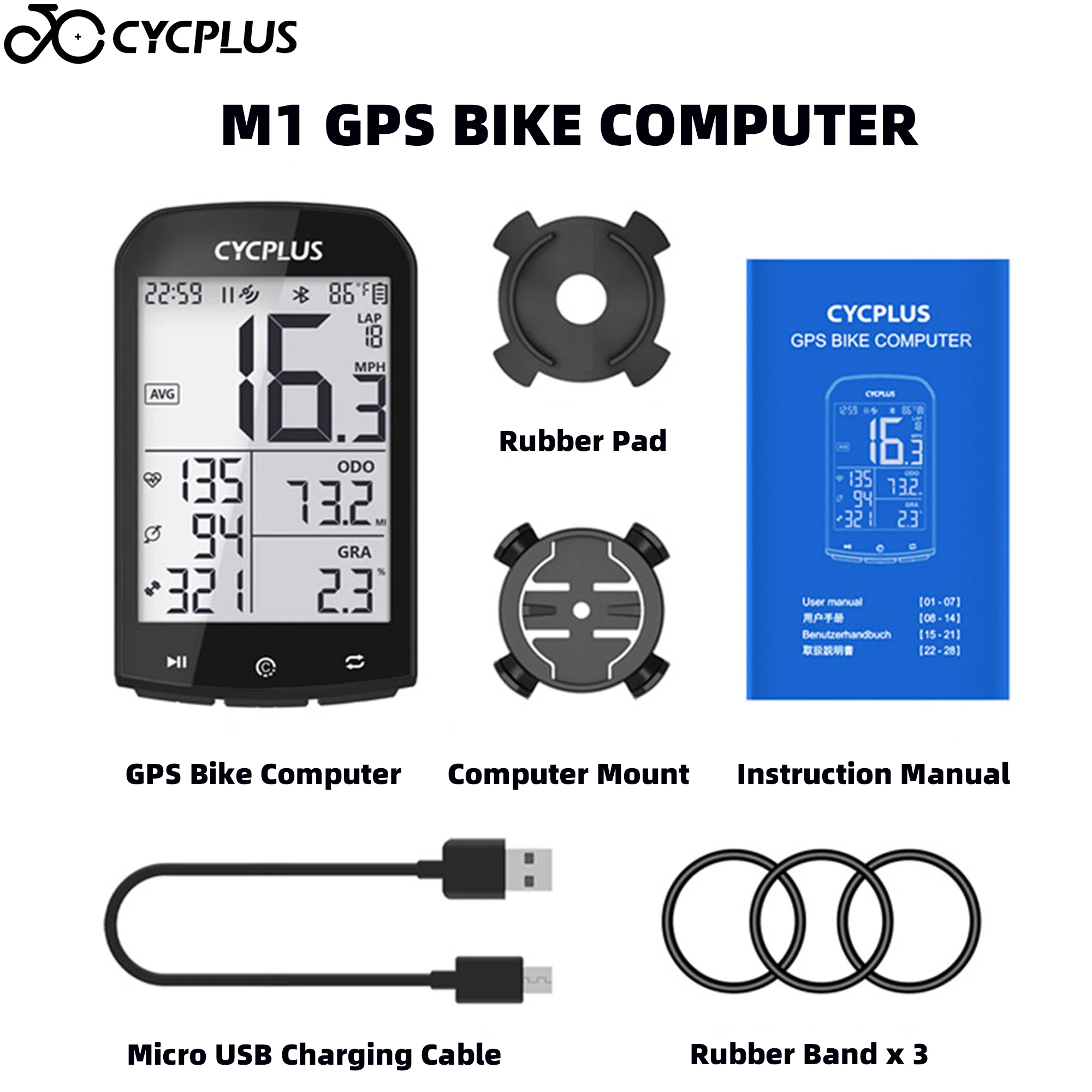 

Велосипедный компьютер CYCPLUS M1, GPS, беспроводной спидометр, Bluetooth 4,0 ANT + одометр, водонепроницаемые велосипедные аксессуары