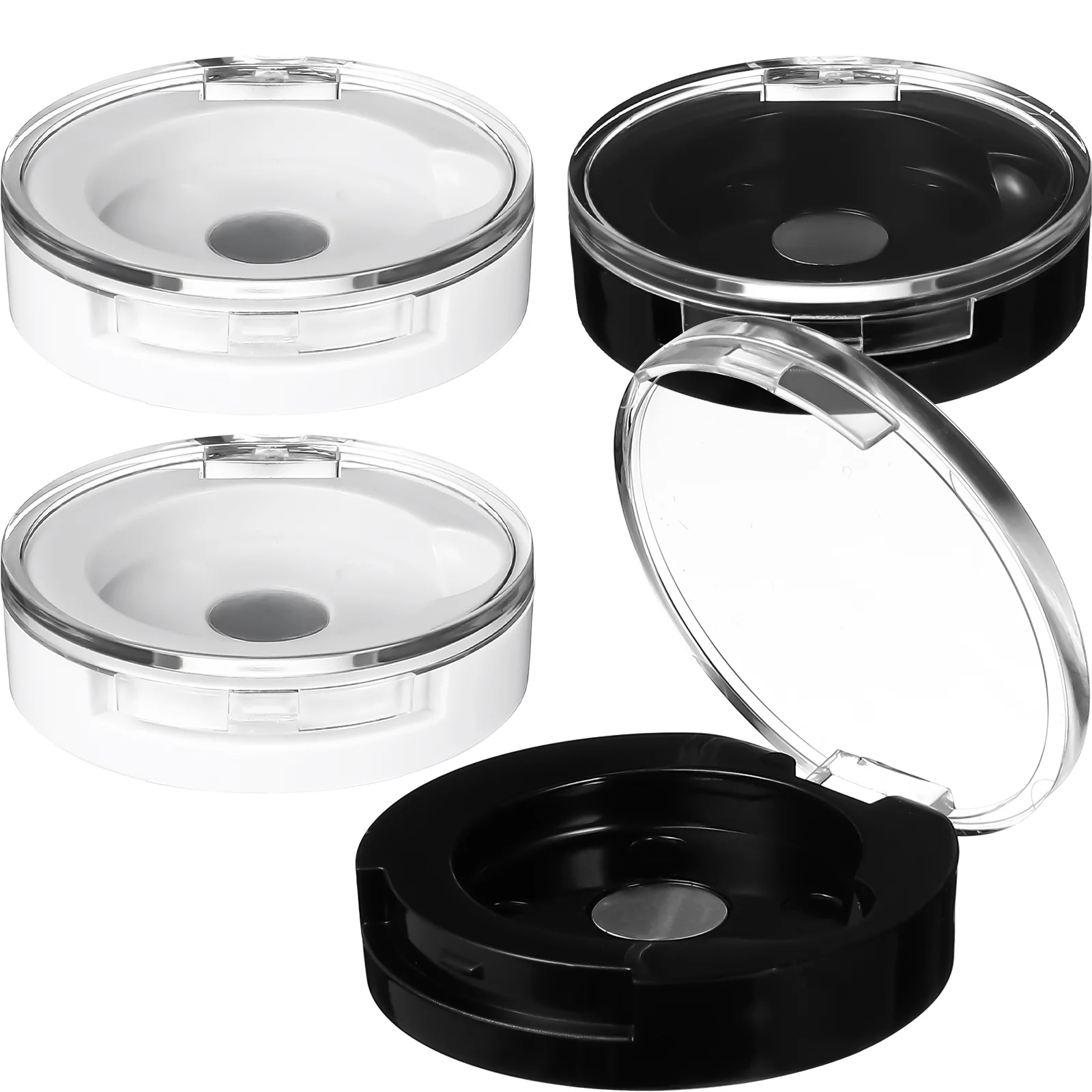 

4 Pcs Empty Makeup Eyeshadow Boxes Round Eyeshadow Storage Cases Travel Eyeshadow Containers for Women Girls