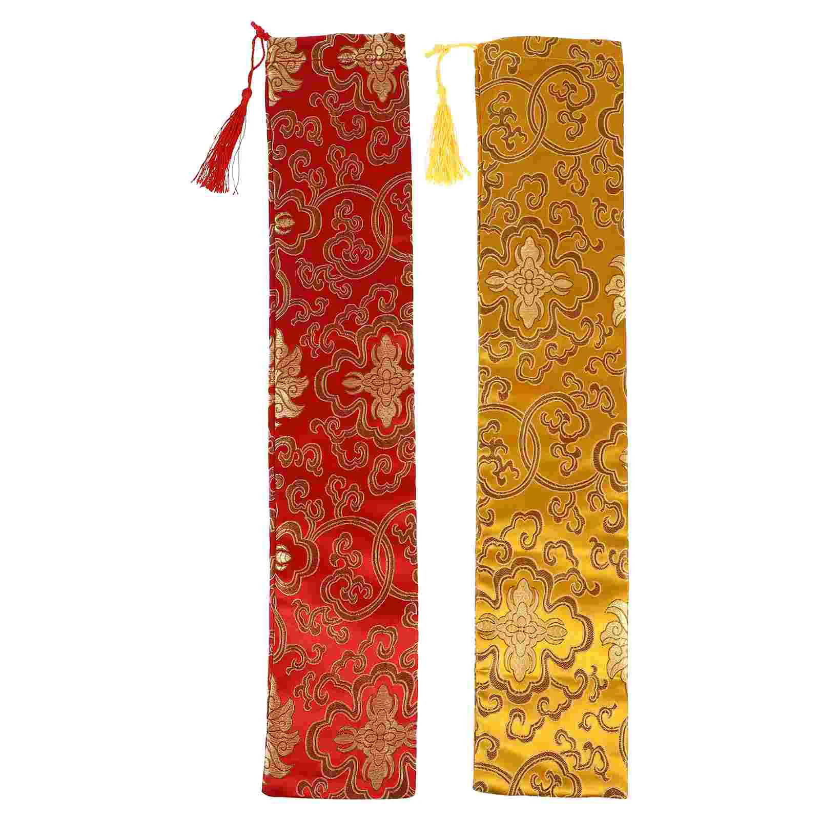 

2Pcs Chinese Scroll Packing Bag Picture Scroll Organizers Scroll Painting Storage Bag for Office Painting Home