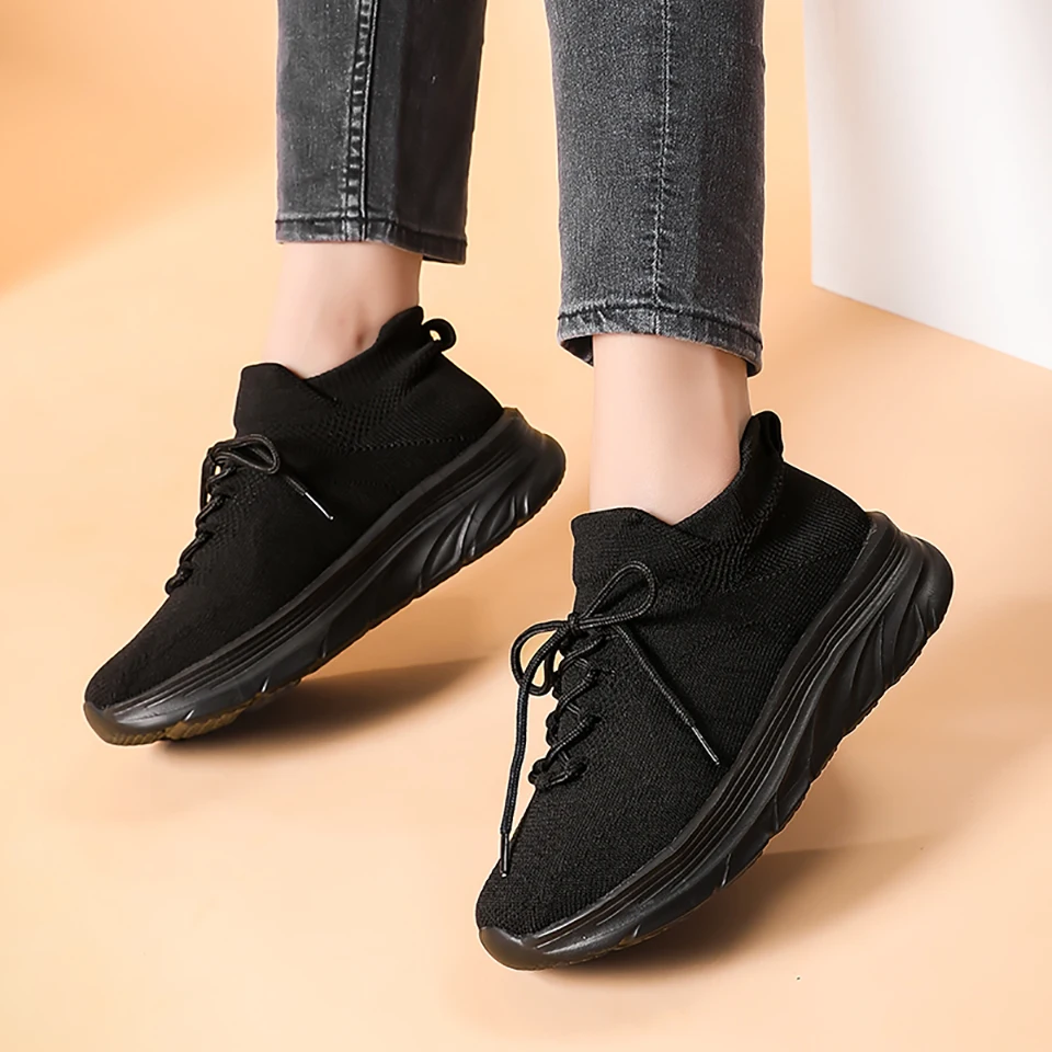 Loekeah Women Slip-On Walking Shoes Fashion High Quality Female Sneakers Breathable Casual Flats Shoes Outdoor Sports Footwear
