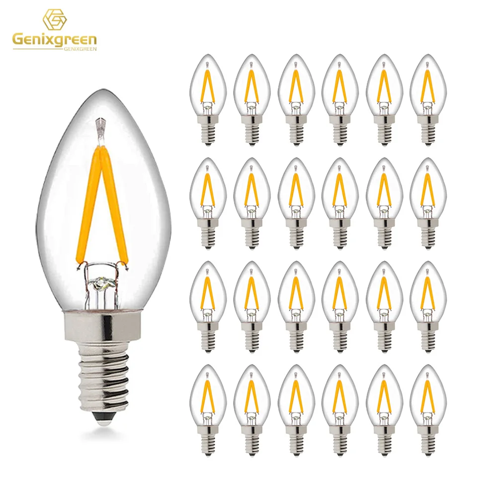 Genixgreen C7 Candle Led Bulb 1W E12 E14 Mini Night Light La
