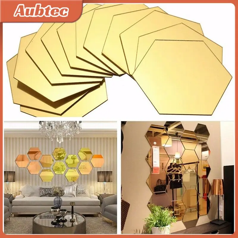 

12 шт./набор, зеркальные настенные наклейки для спальни