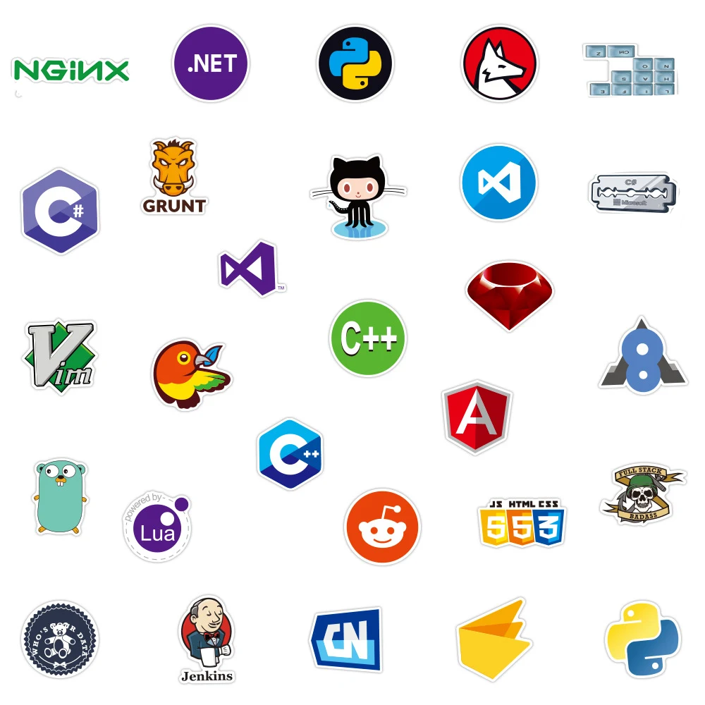 10/30/50/100 шт крутой программист Интернет Java наклейки Geek Php Docker Html язык