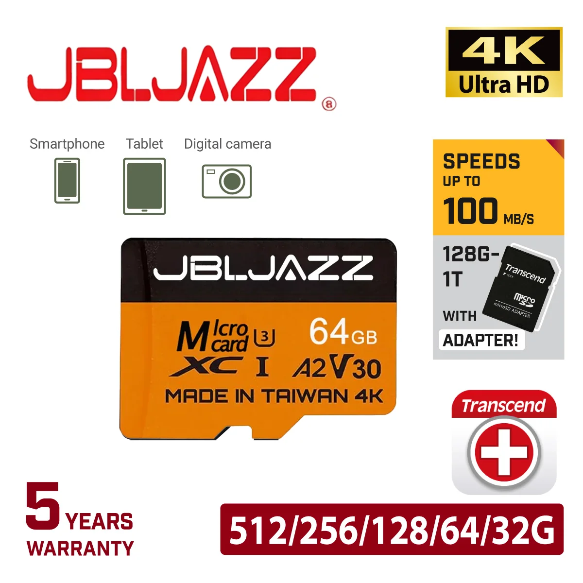 Фото Высокоскоростная карта памяти Micro SD V30 A2 4K 64 ГБ, 512 ГБ, 256 ГБ, 128 ГБ с адаптером Micro TF SD для смартфонов, планшетов и ПК (универсальное использование) №1