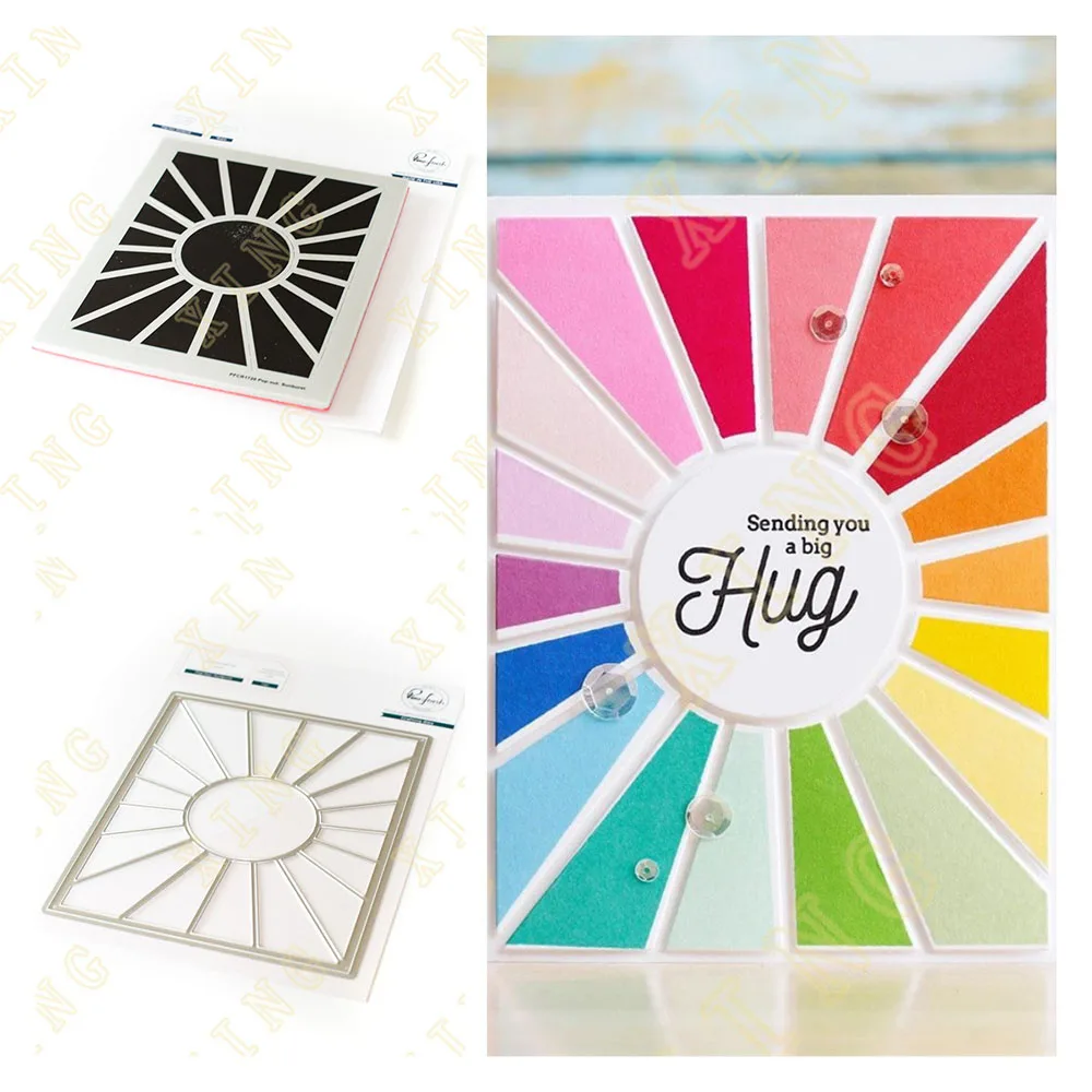 

Sunburst Metal Cutting Dies Stamps Scrapbook Diary Secoration Embossing Stencil Template Diy Greeting Card Handmade 2022 New
