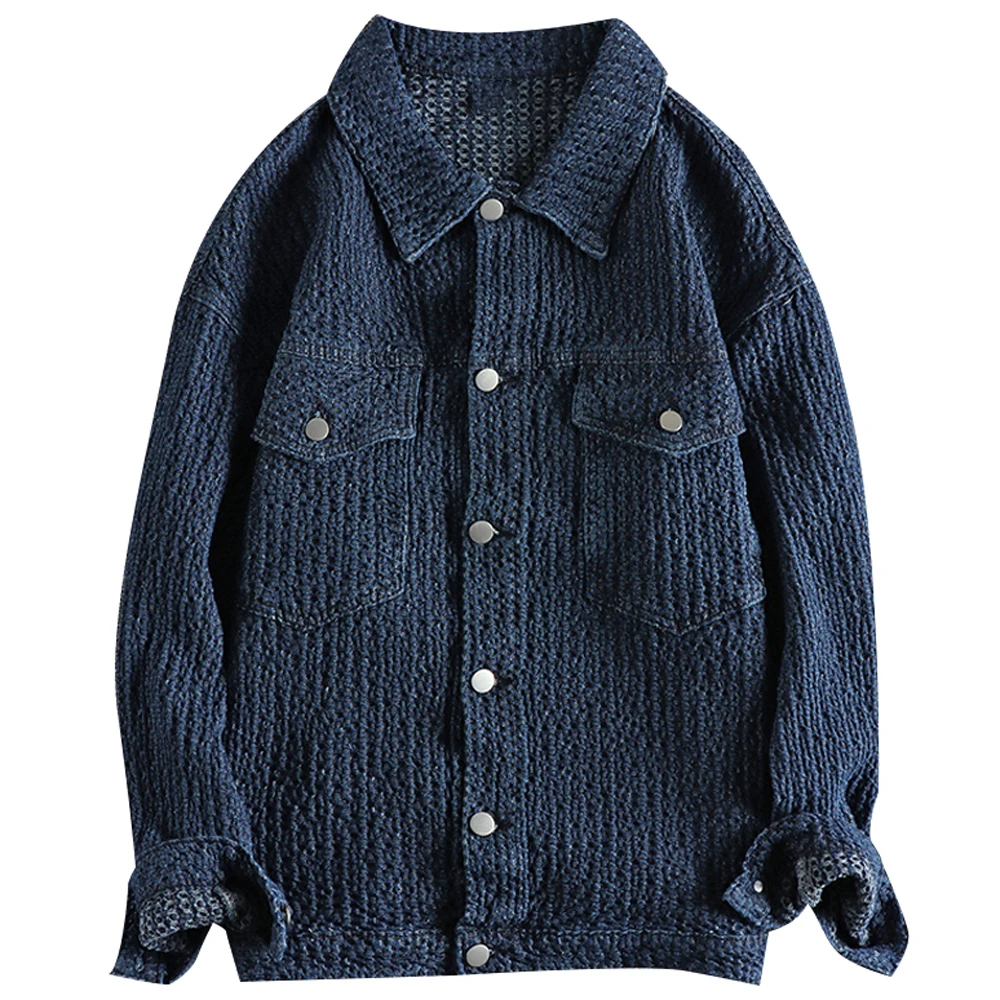 

European Style Casual Mens Shirt Coat Denim Cotton Mans Jacket and Coat Spring Autumn Vintage Streetwear Sweater Coat Overcoat