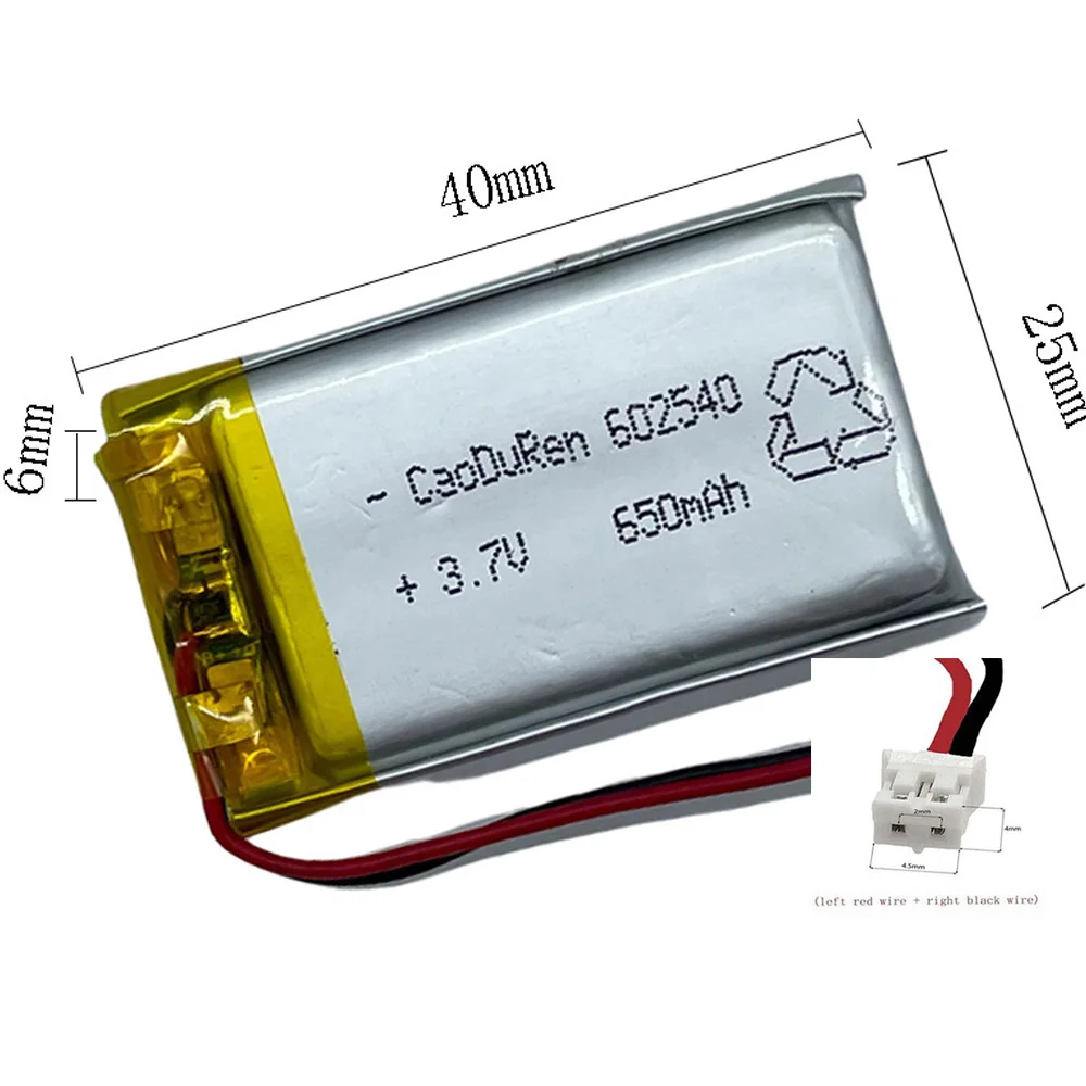 Аккумуляторная 3 7 В 600 мАч 602540 Литий-полимерный ионный аккумулятор для камеры POWER
