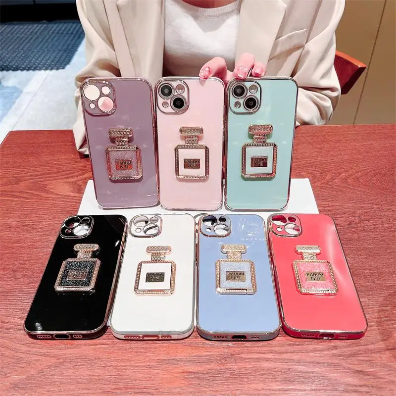 

A 12 22 Luxury Plating Mirror Holder Case For Samsung Galaxy A12 A22 5g A51 A71 4g A31 A03s Silicone Stand Cover M53 M33 M23 M32