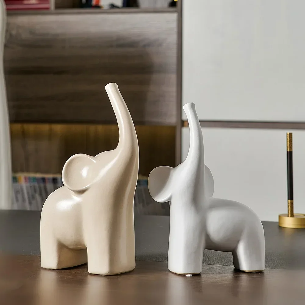 Простая настольная статуя для гостиной керамическая слона в скандинавском стиле
