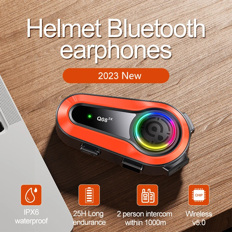 

Bluetooth-Интерком Q08, 2 шт., 1000 м, для двух водителей